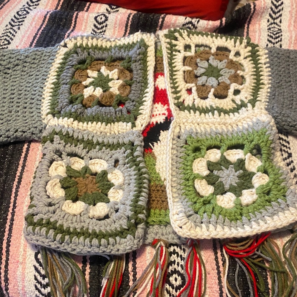 Artisan Crochet Patchwork Cardigan - image 3